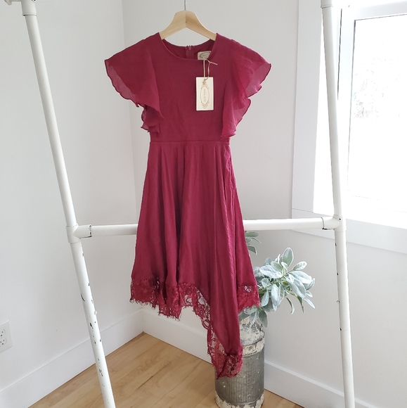 Girls Joy Folie Lakynna dress in Garnet burgundy sz 6 - Picture 5 of 9